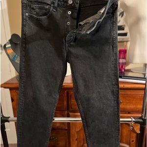 Rags&Bones Men Size 34 Button Fly Black/Charcoal Grey Jeans